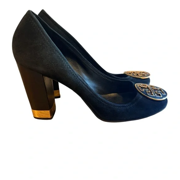 Tory Burch Black Heels with Gold Accent - Picture 6 of 15